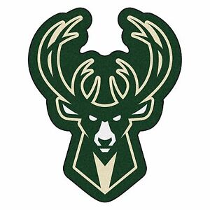 Details about Milwaukee Bucks Mascot Decorative Logo Cut Area Rug Floor Mat.