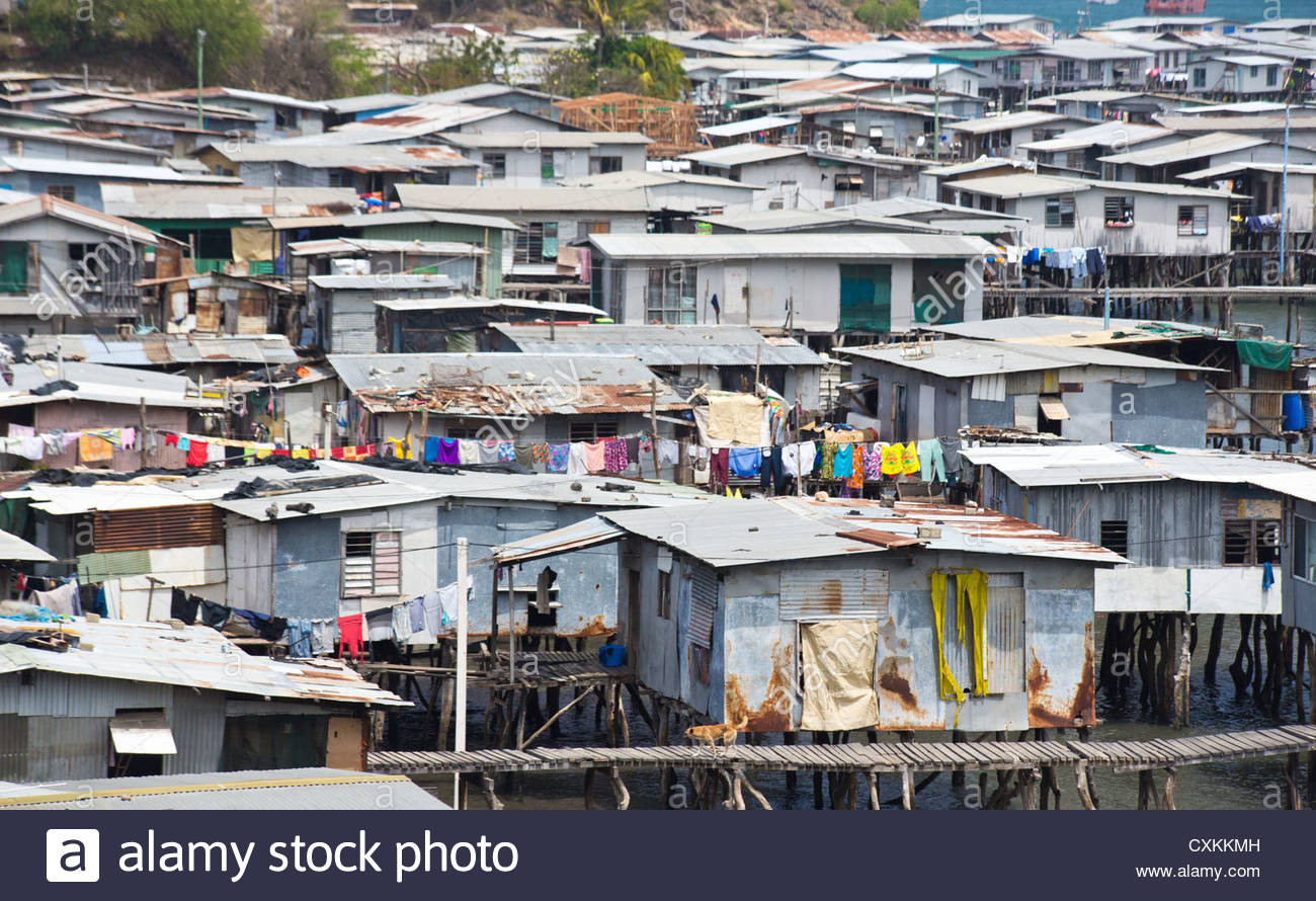 View of the water village, Hanoabada near Port Moresby.