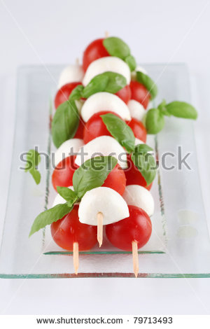 Caprese Salad Cherry Tomatoes Mozzarella On Stock Photo 72204811.