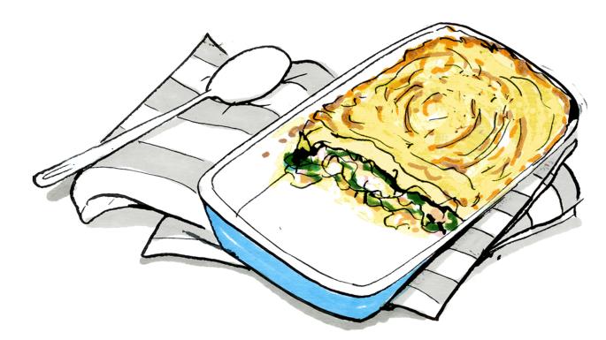 Recipe: Lindsey Bareham\'s fish pie with brown crab béchamel.