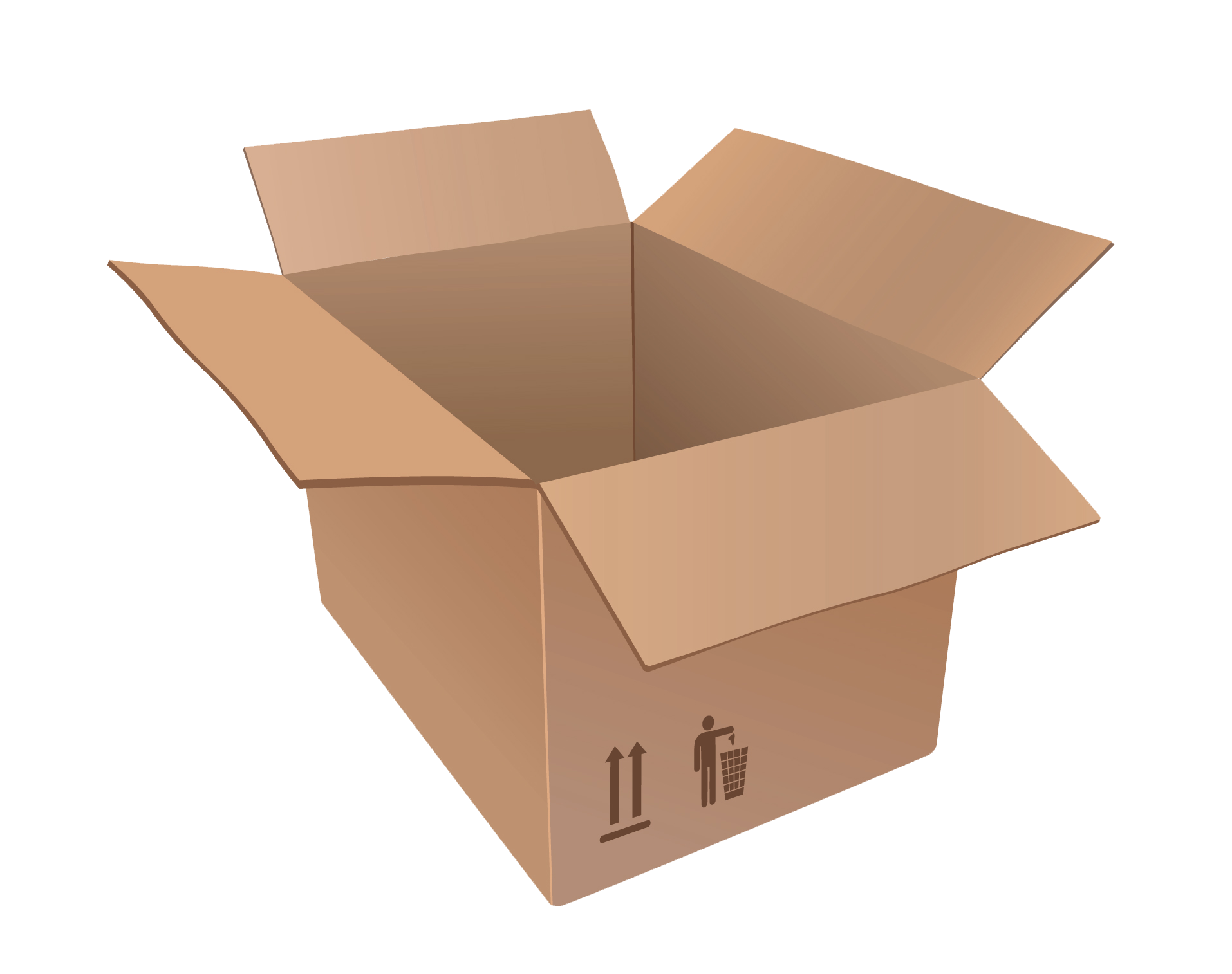 Cardboard Open Box PNG Transparent Image Free.