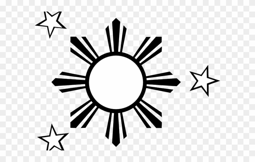 Drawn Stars Philippine Flag.