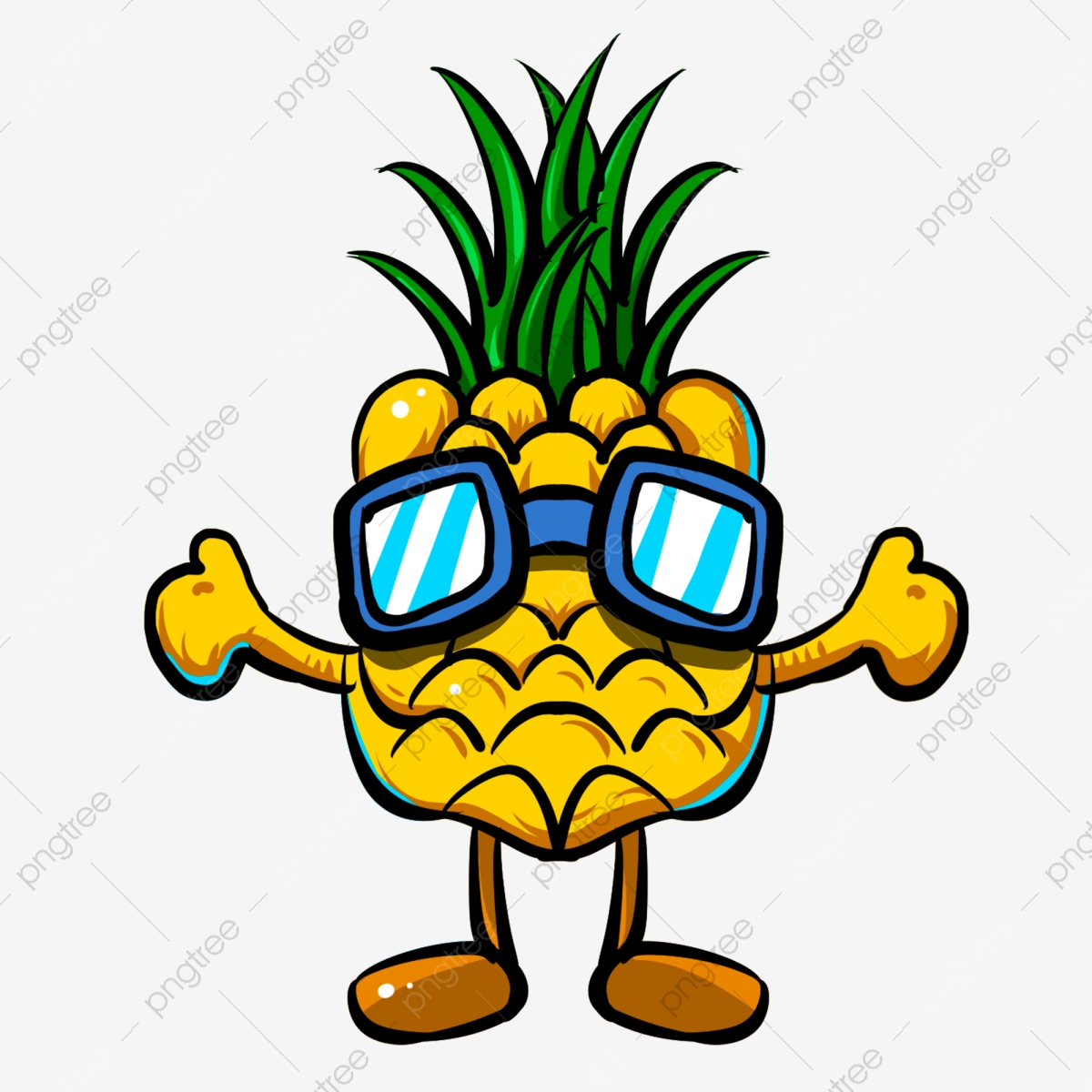 Wearing Sunglasses Pineapple Caring, Sunglasses Vector.