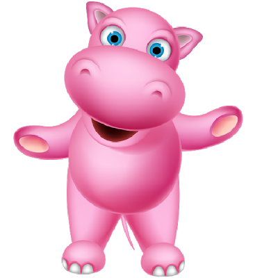 Cute Pink Hippo Images.