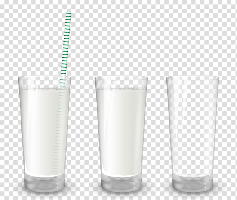 Highball glass Pint glass, realistic cup milk transparent.