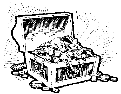 Free Black And White Outline Of A Treasure Chest, Download.