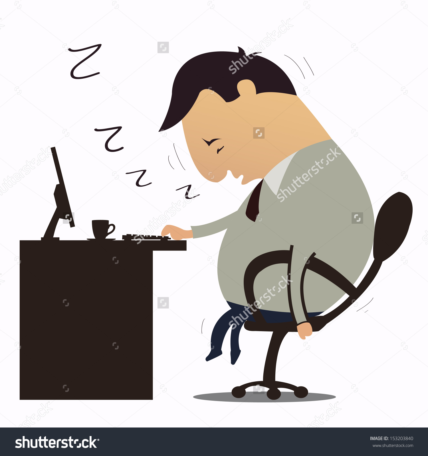 Businessman Fall Sleep Working Place Stock Vector 153203840.