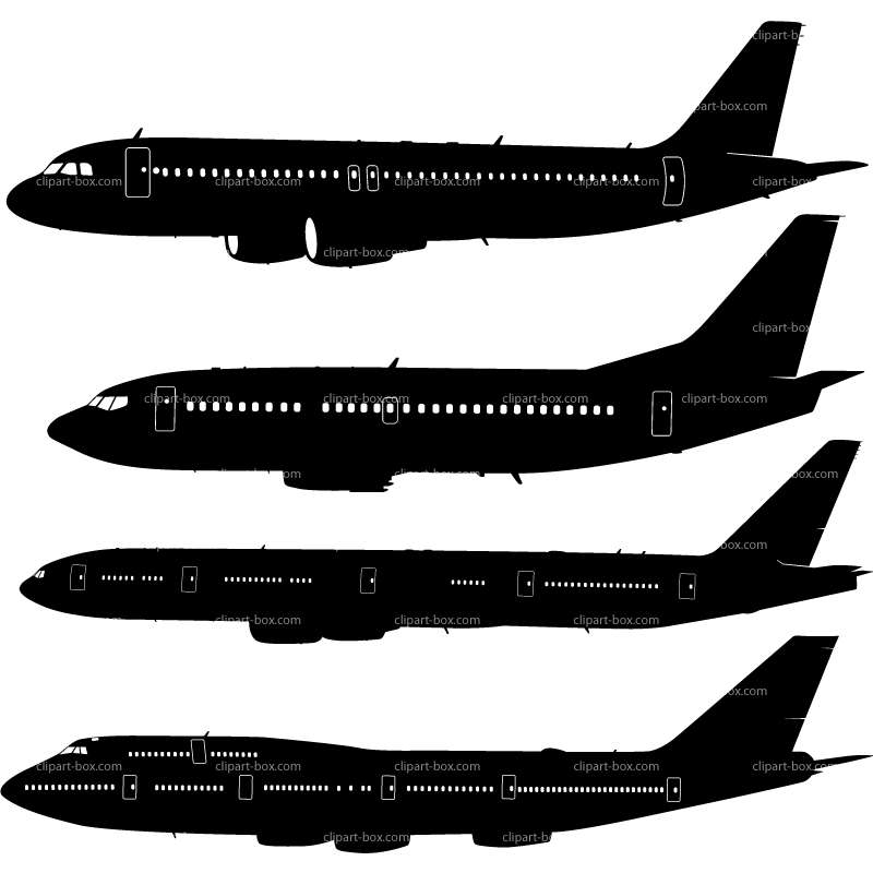 CLIPART PLANES SET SIDE VIEW.