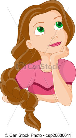 Vector Clip Art of Portrait of a girl.