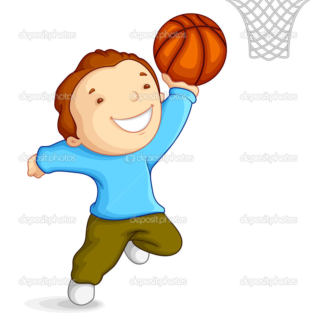 Boy Playing Basketball Clipart.