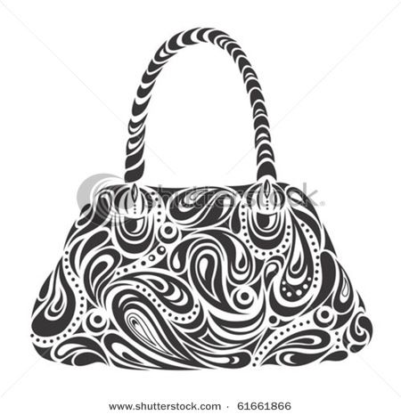 Stock Photo Of a Black and White Designer Handbag or Purse.