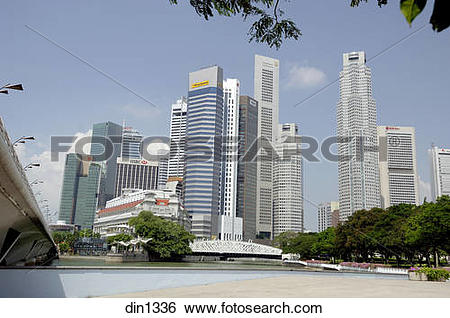 Stock Images of Sky Scrapers ; Raffles place ; towers.