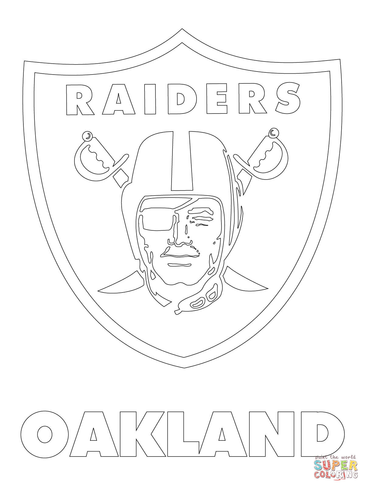 Oakland Raiders Logo coloring page.