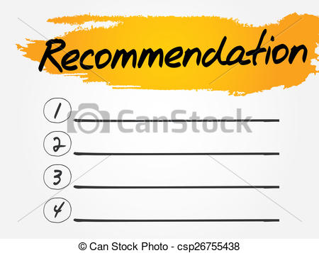 Drawings of Recommendation Blank List, vector concept csp26755438.