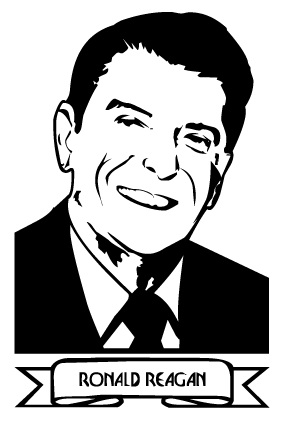 Clip Art of Ronald Reagan in Office.