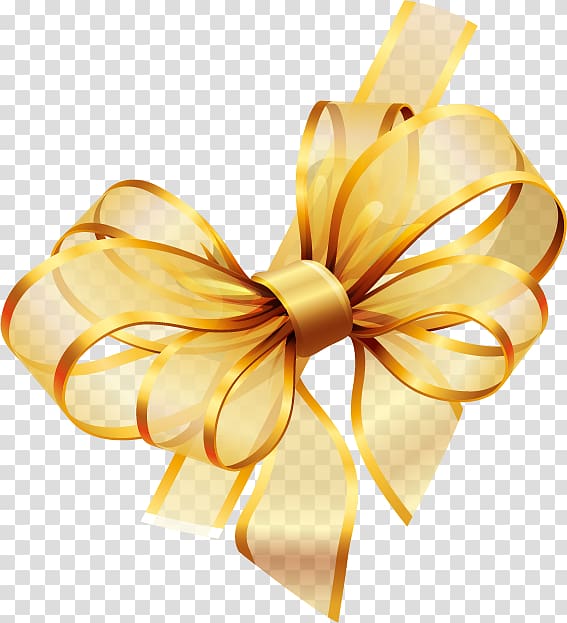 Gold, Ribbon, yellow ribbon illustration transparent.