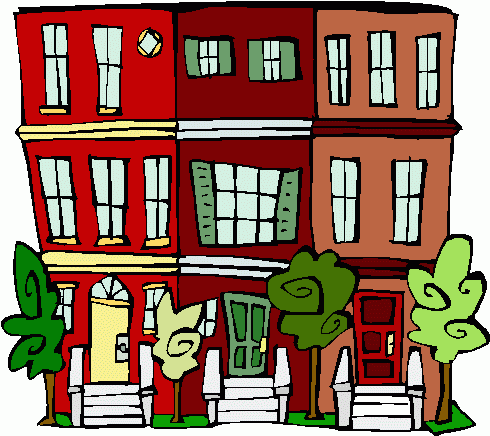 Row House Clipart.