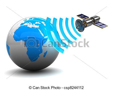 Clip Art of satellite broadcasting.