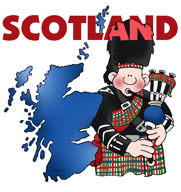 Free Britain Clip Art by Phillip Martin, Map of Scotland with Title.