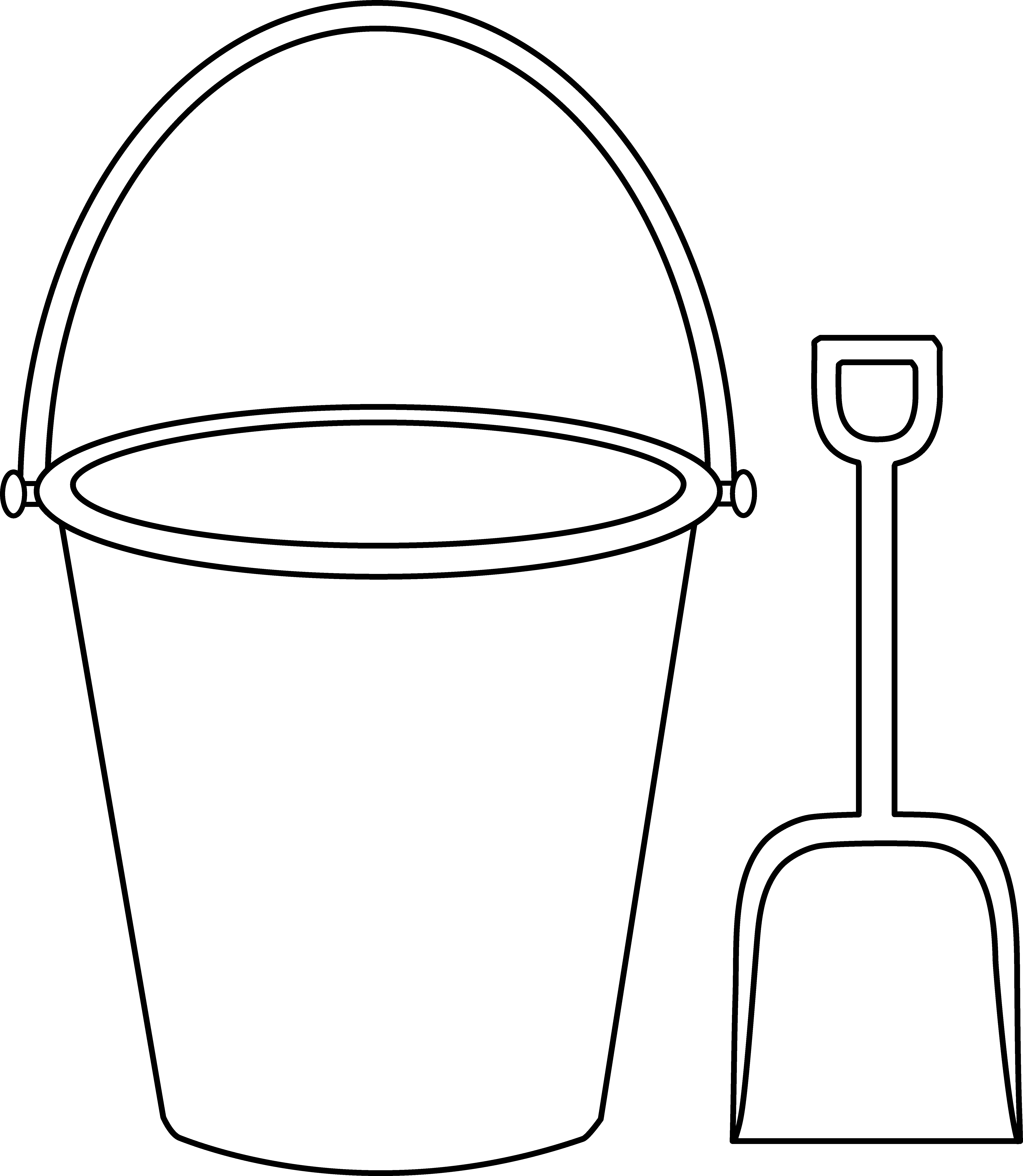 Bucket and Shovel Outline.