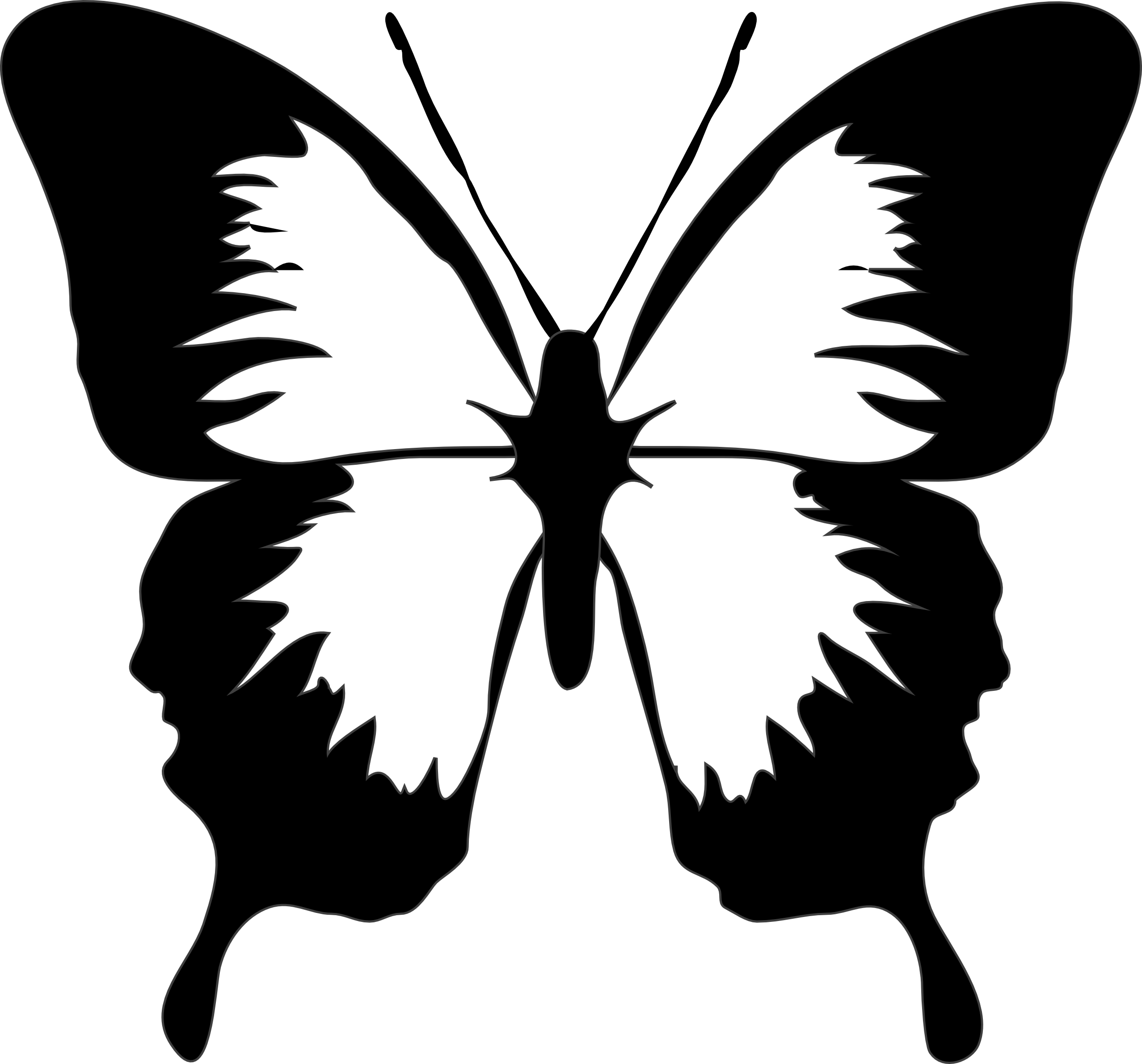 Free Simple Butterfly Black And White, Download Free Clip.