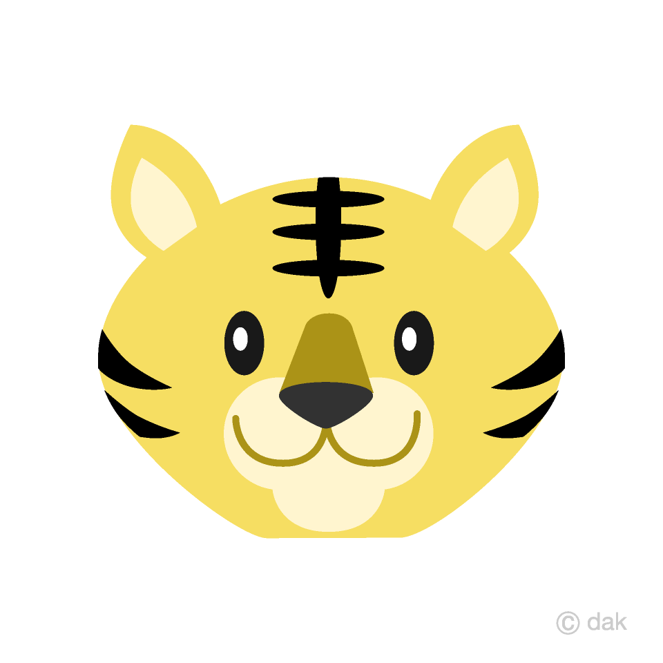 Simple Tiger Face Clipart Free Picture｜Illustoon.