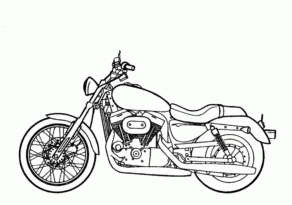 Motorcycle black and white simple motorcycle drawing harley.