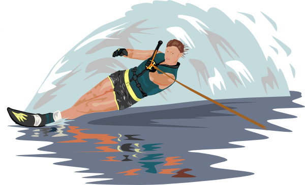 Slalom Water Skier clip art Free Vector / 4Vector.