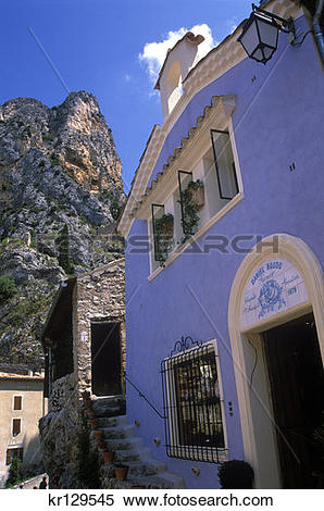 Stock Image of Moustiers Ste Marie Alpes De Haute Provence France.