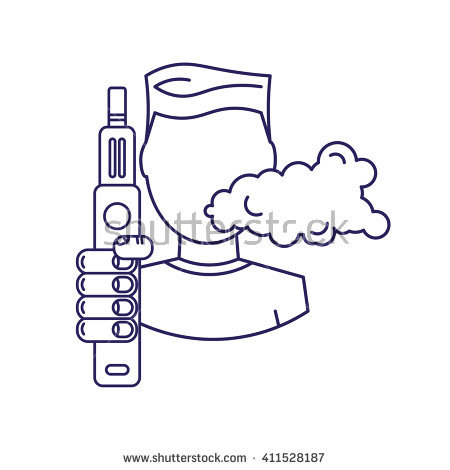 Vector Illustration Man Steam Generator Hand Stock Vector.