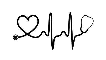 Amazon.com: GBVinylsnDecals White EKG Stethoscope Heart.