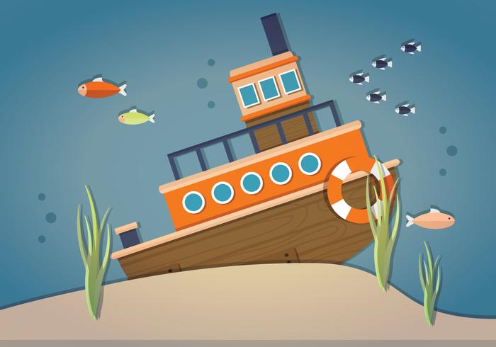 Sunken Ship Vector.