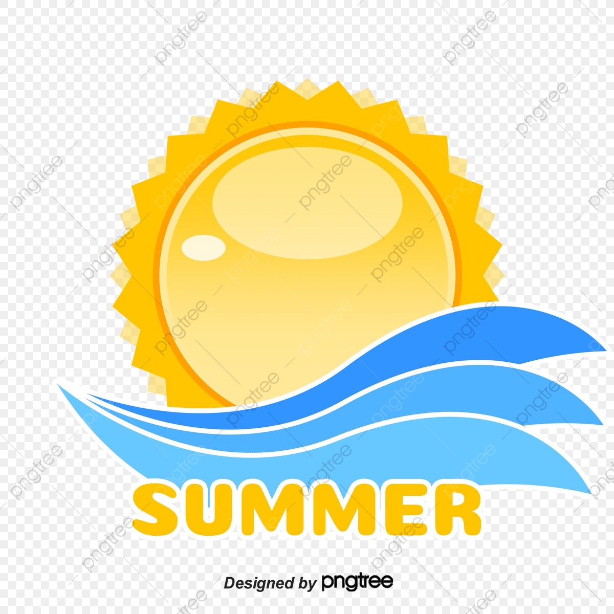 Summer Sunny Beach Holiday Logo, Logo, Sunlight, Sunny.