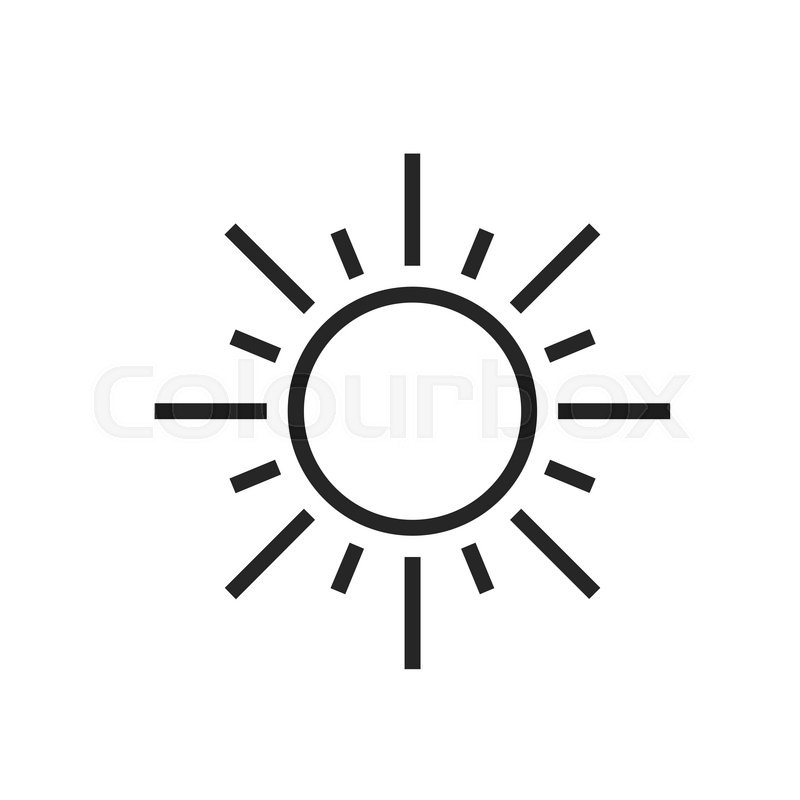 Sun. Sunny day. Weather forecast icon..