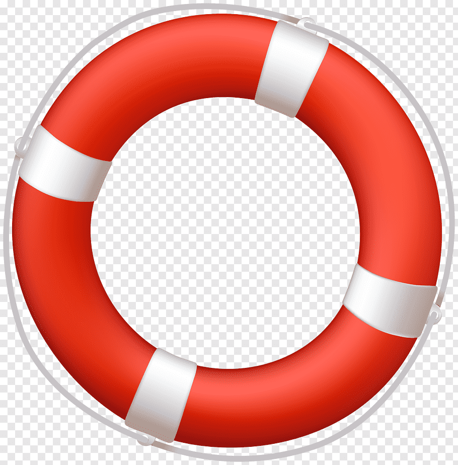 Orange and white inflatable swim ring illustration, Lifebuoy.