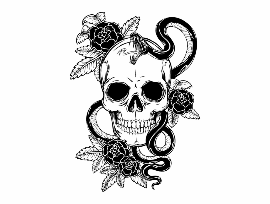 Tattoo Flower Skull Calavera T Shirt Snake Clipart.