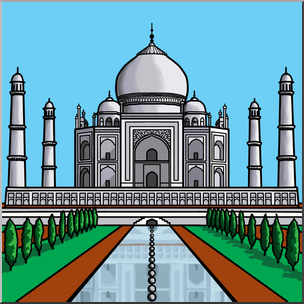 Clip Art: Taj Mahal Color I abcteach.com.