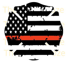 Thin Red Line Distressed Cross Firefighter & Thin White Line.