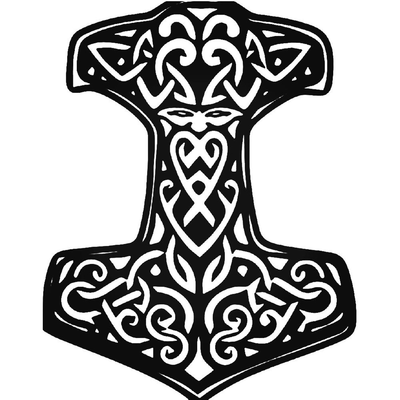 Thor Hammer Emblem Logo Vinyl Decal Sticker.