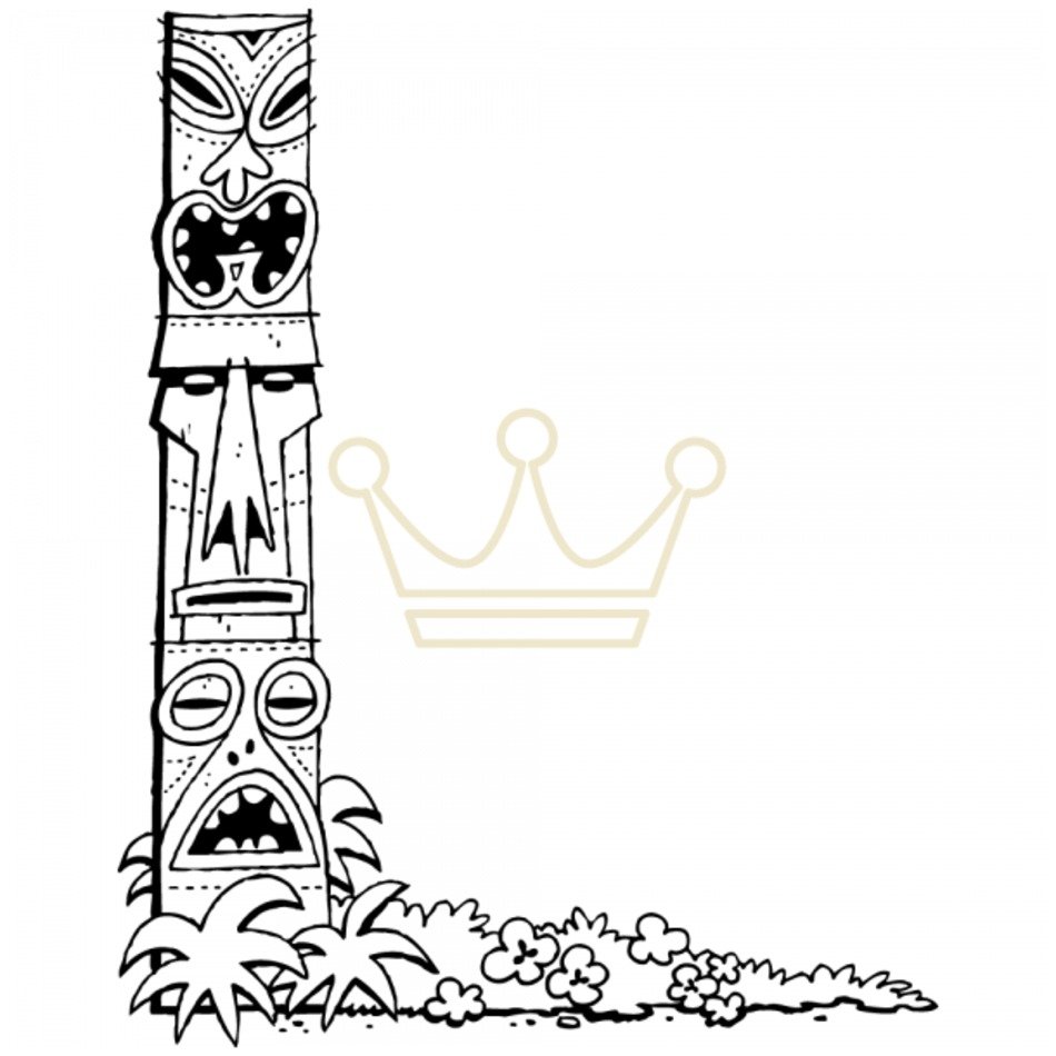 Tiki Border Clip Art N9 free image.