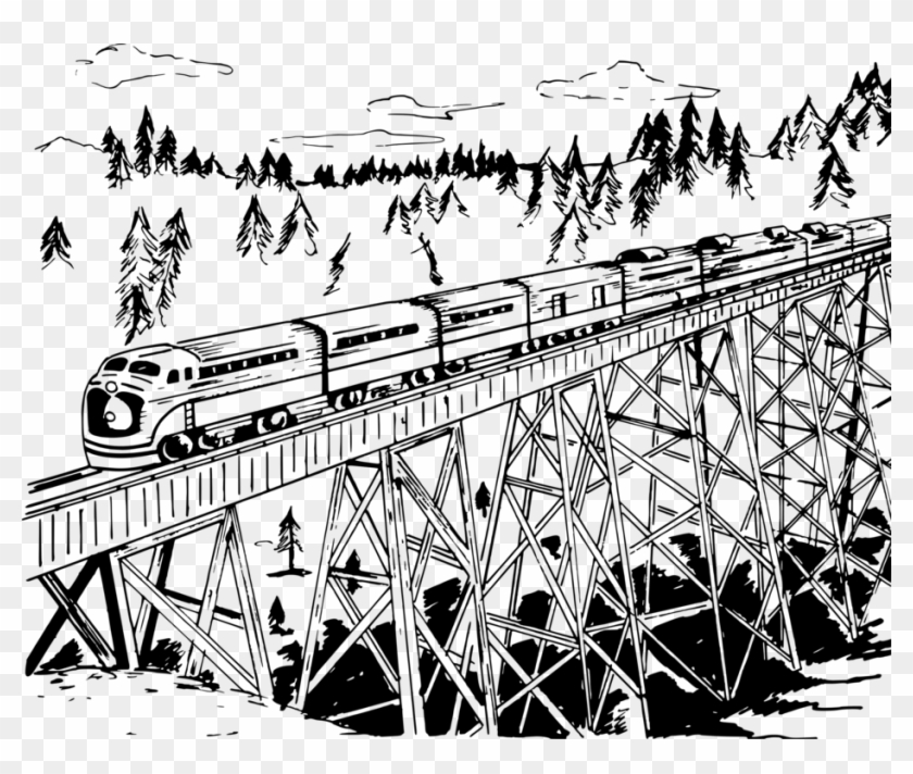 Trestle Bridge Rail Transport Track Rail Profile Computer.