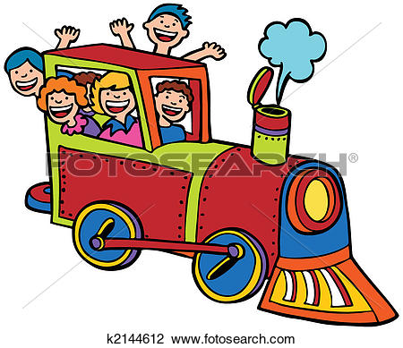 Clipart of Cartoon Train Ride Color k2144612.