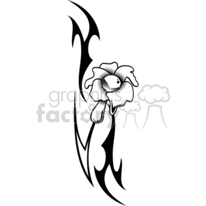 tribal flower design vinyl ready clipart. Royalty.