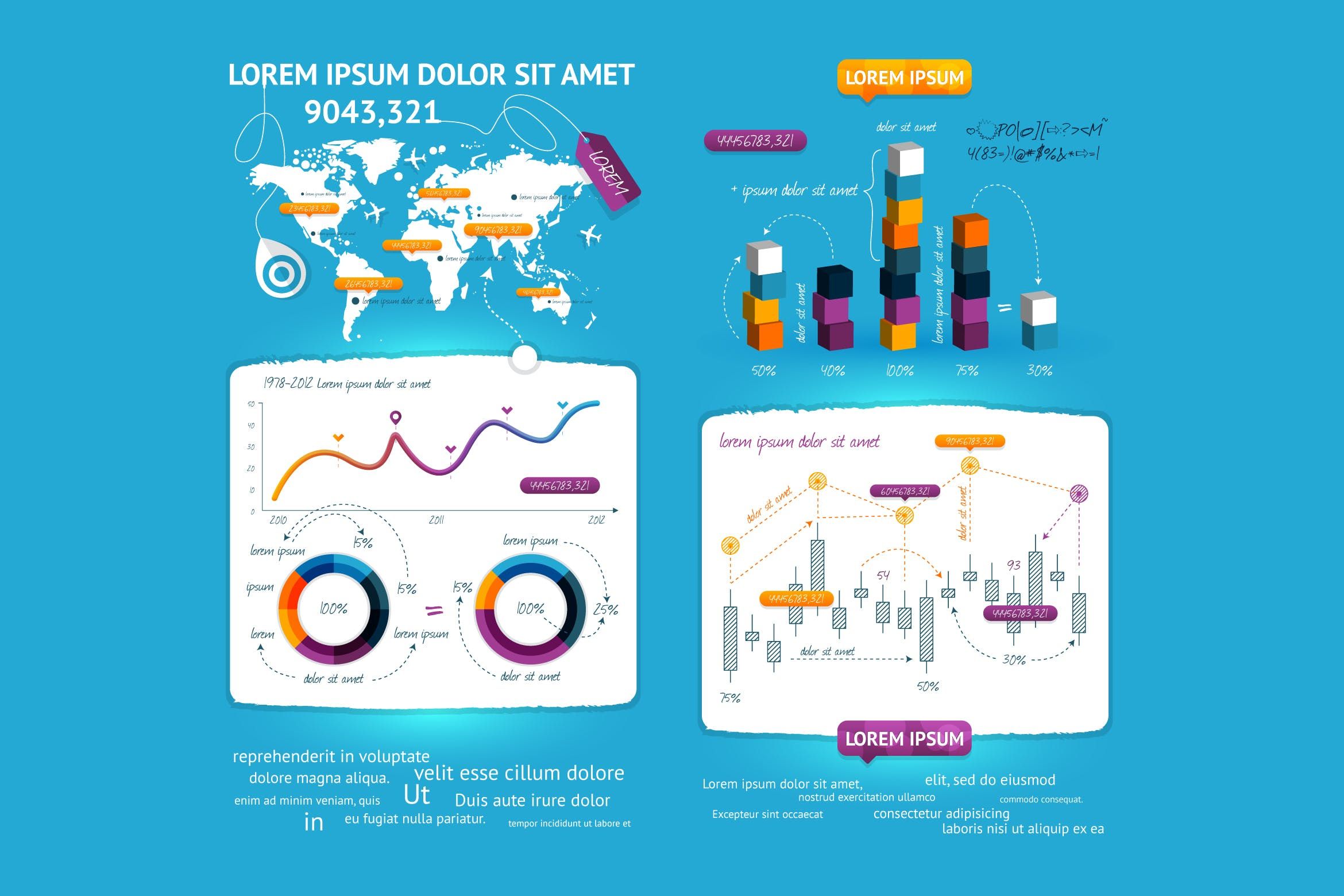 infographics element with Vector GUI Template #chart, #flat.