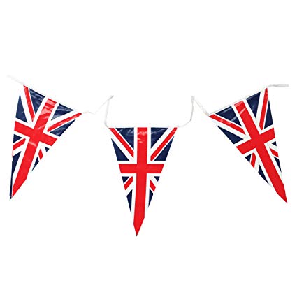 Country Union Jack Triangular Bunting 25 Pendant Flags @ 7m long.