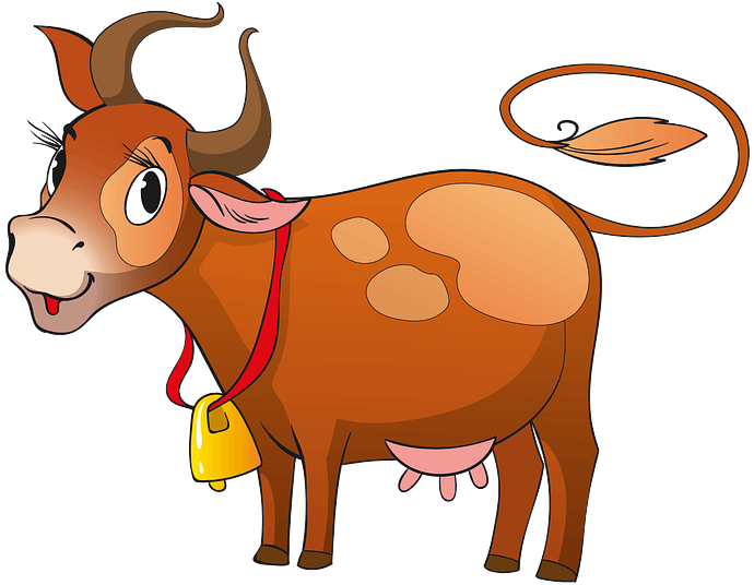 Vaca con campana clipart. Dibujos animados descargar gratis.