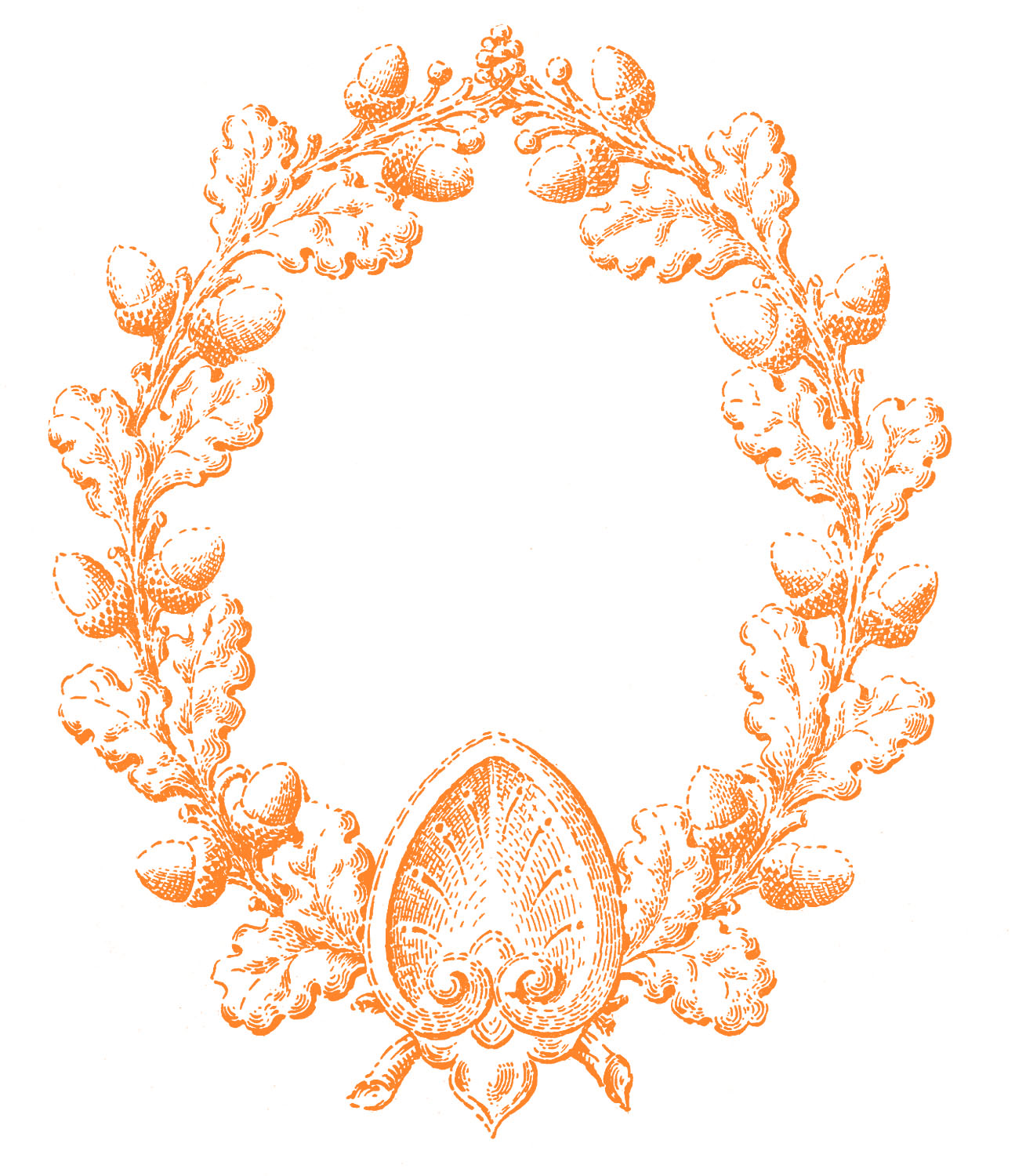 Vintage Fall Clip Art Oak Leaf.