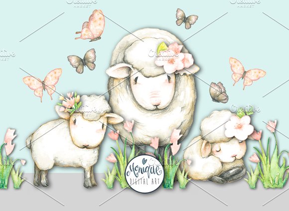 Sheep And Lamb Clipart.