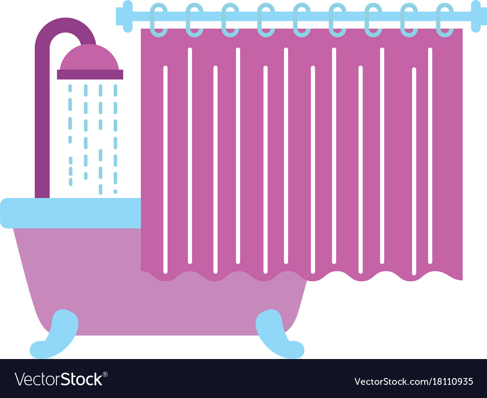 Bathroom bathtub shower water curtain interior.