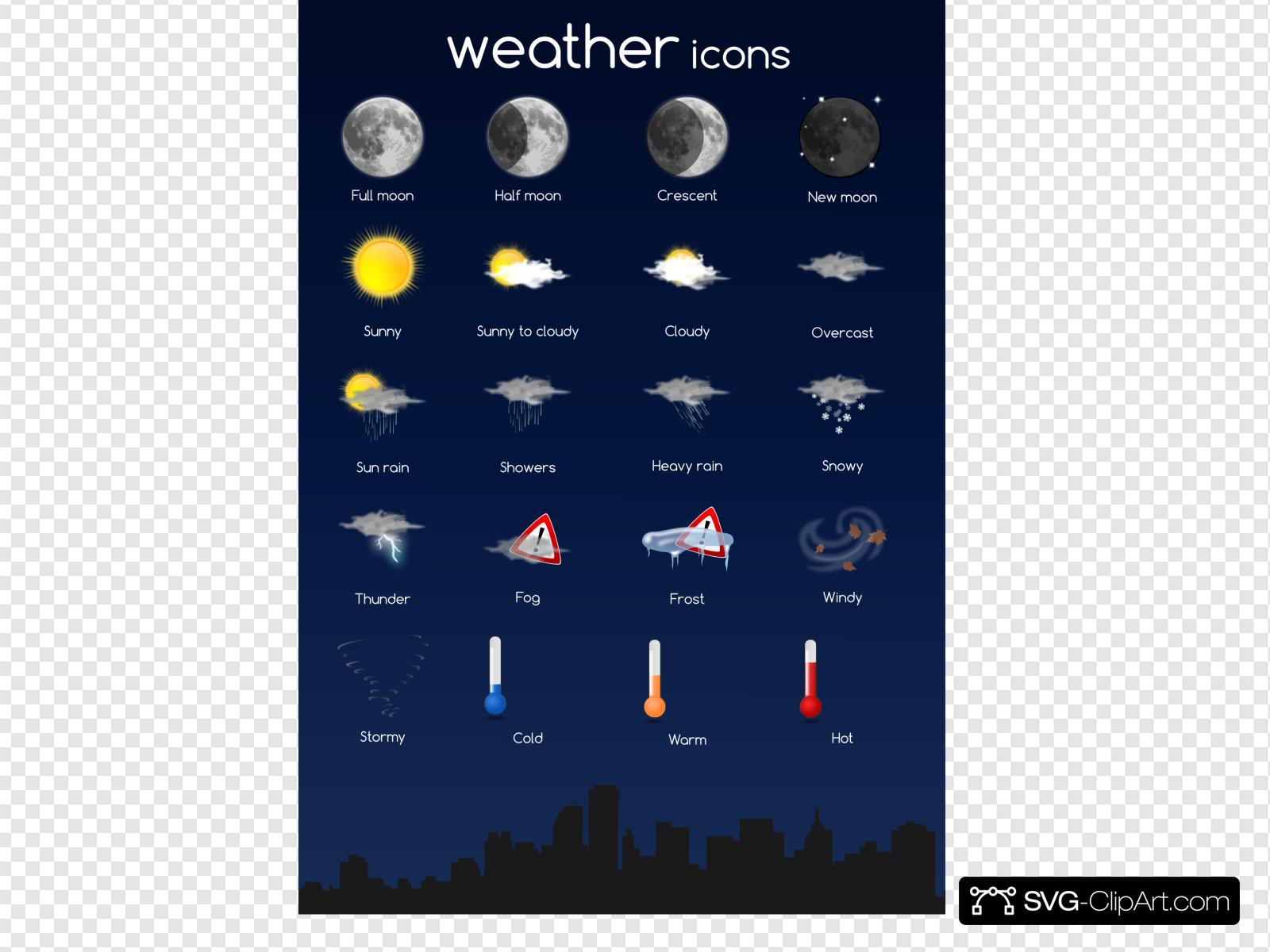 Weather Icon Set Clip art, Icon and SVG.